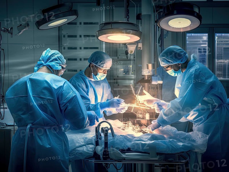 A doctor in the operating theatre operating on a patient
