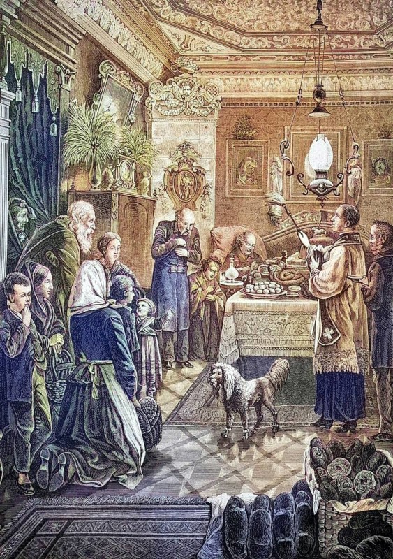Consecration of Easter food in the house of a wealthy Pole