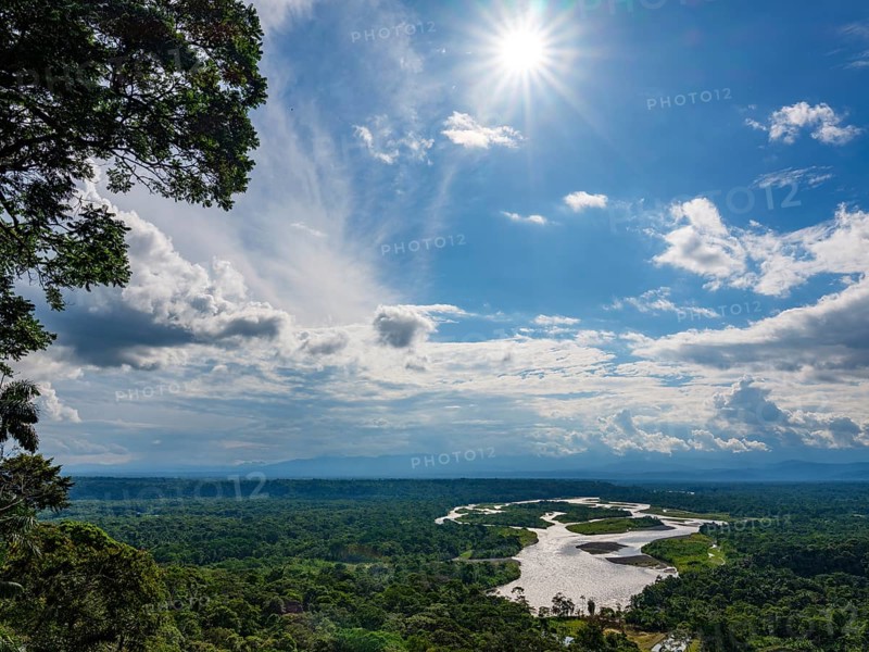 View of the Rio Pastaza and the Amazon rainforest from the Mirador Indichuris