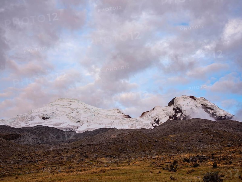 Glaciated Antisana volcano in Antisana National Park
