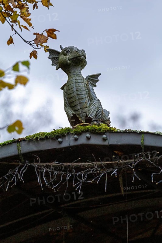 Dragon figure on the donkey path to Drachenfels