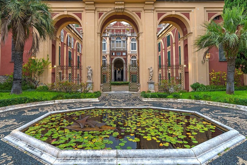 Pond in the garden of the Palazzo Reale
