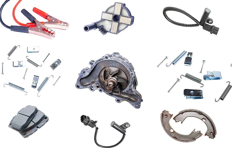 Collage of car parts