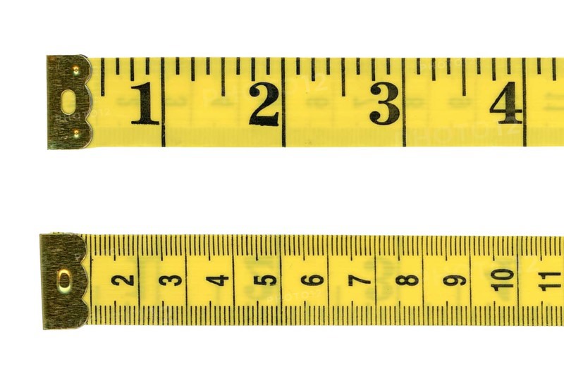 Tape measure ruler with imperial and metric units