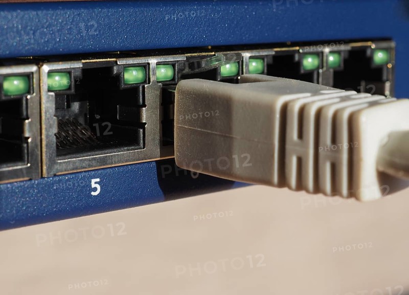 Modem router switch with RJ45 ethernet plug ports