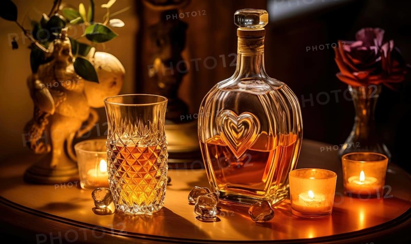An opulent evening setting with whiskey