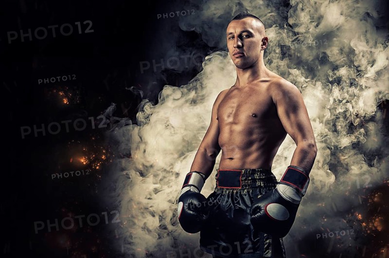 Portrait of a boxer of mixed martial arts. The concept of sports