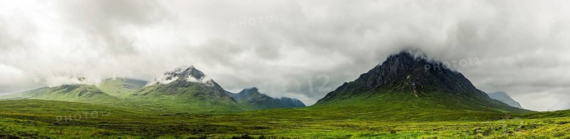 Panorama of Buachaille Etive Mor and River Coupall