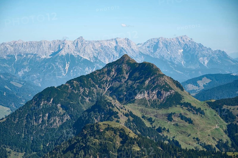 View from the Henne over the Spielberghorn to Mannlwand and Hochkoenig