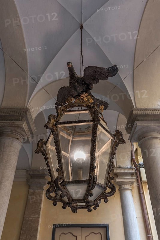 Lantern with eagle figure in the courtyard of Palazzo Doria Gio Battista Spinola