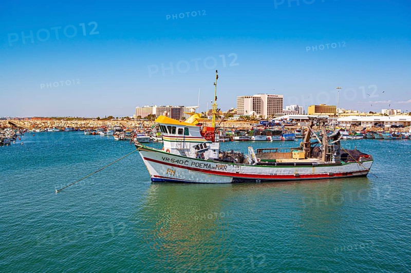 The coast of the Algarve in the south of Portugal near Quarteira