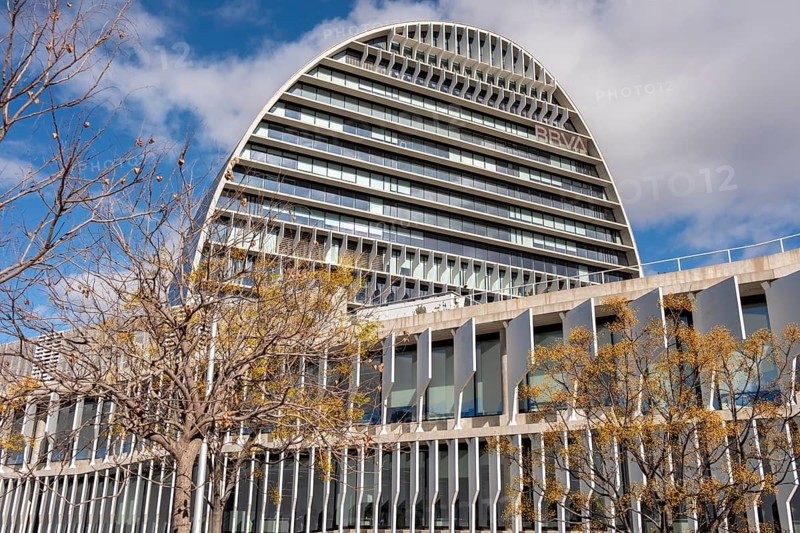 The BBVA headquarters in Madrid in Spain