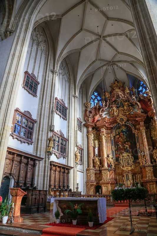 Choir with high altar with high altarpiece Assumption of the Virgin Mary by Martin Johann Schmidt