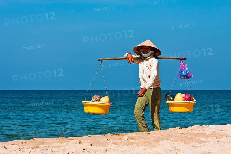 Beach vendor with fruits