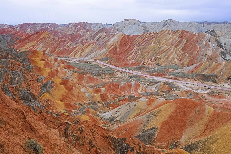 Colourful badlands in the Zhangye National Geopark