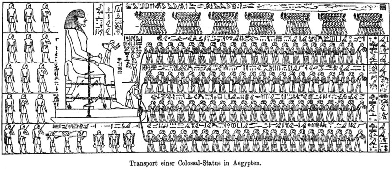 Transport of a colossal statue in Egypt
