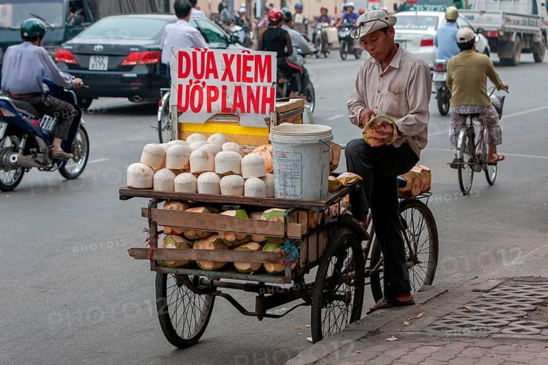 Coconut vendor on the roadside