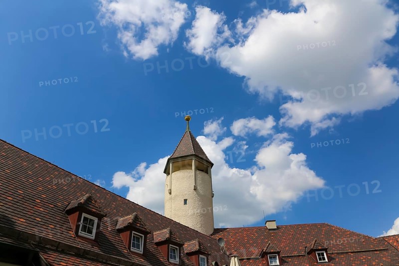 Teck Castle with hiking home of the Swabian Alb Association