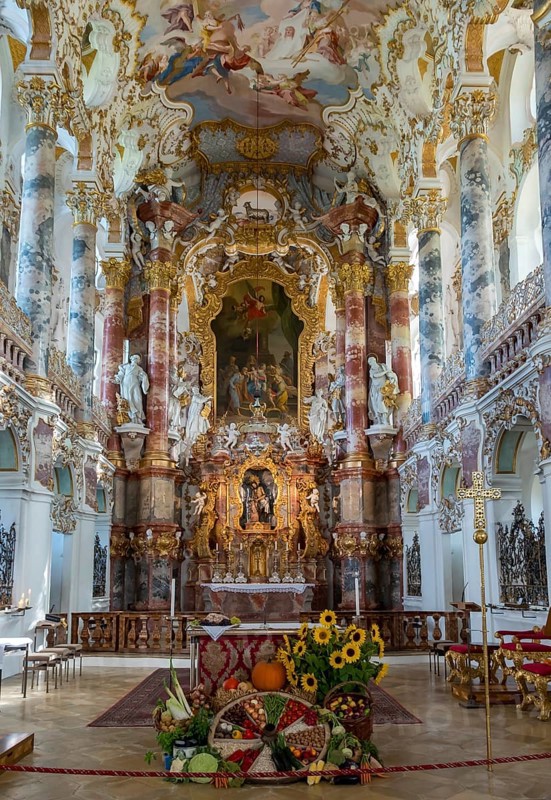 Chancel with Thanksgiving decorations