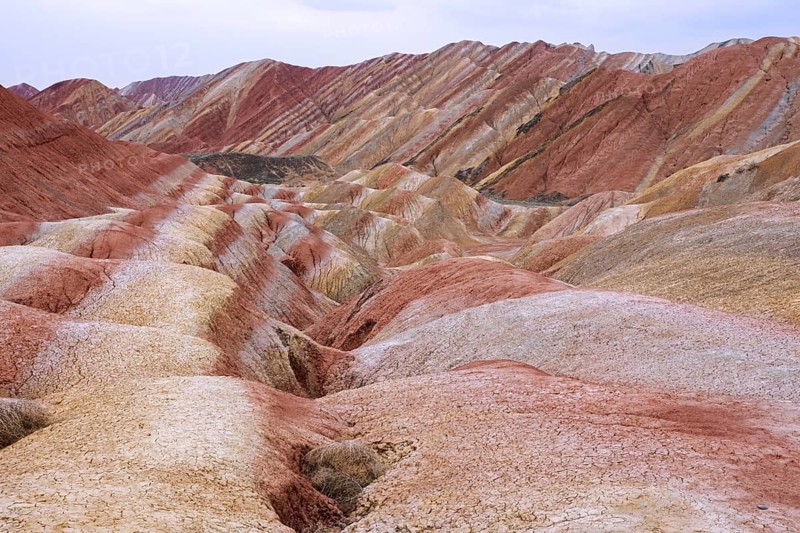 Colourful badlands in the Zhangye National Geopark