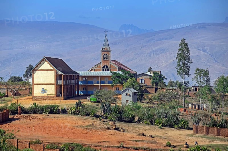 Rural village and church on the outskirts of Ambalavao