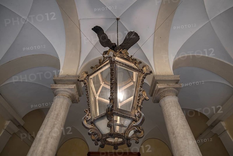 Old lantern in the courtyard of Palazzo Doria Gio Battista Spinola