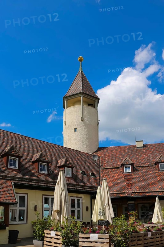 Teck Castle with hiking home of the Swabian Alb Association