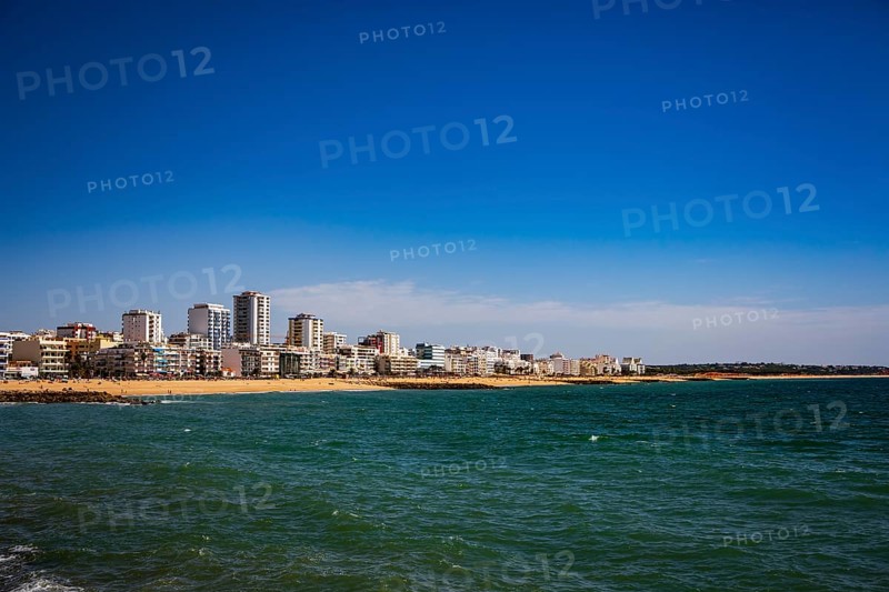 The coast of the Algarve in the south of Portugal near Quarteira