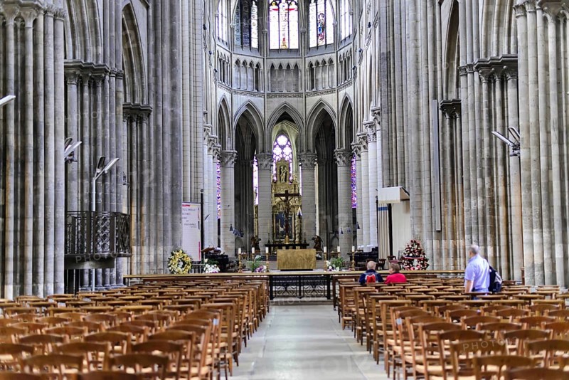 Nave of the Gothic Cathedral of Rouen