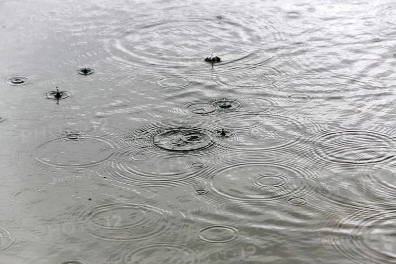 Raindrops on the water surface