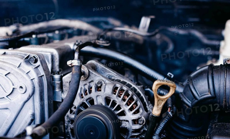 Generator in a car near an internal combustion engine