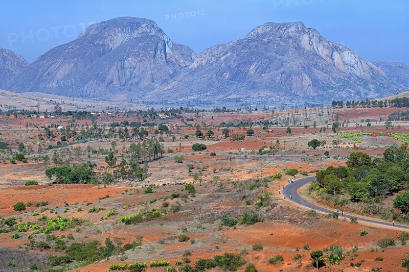 Rural landscape with mountains and hills near Ambalavao