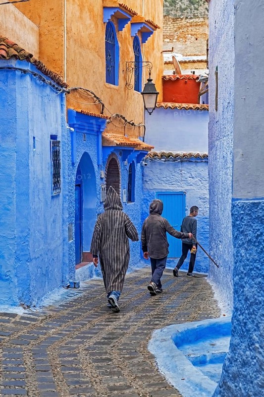 Muslim man wearing traditional Islamic djellaba