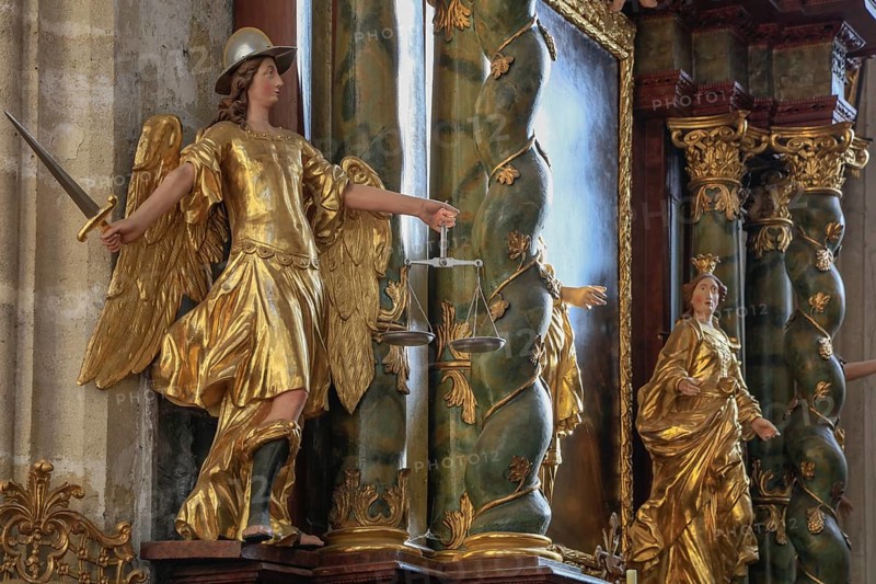 Baroque angel with sword and scales