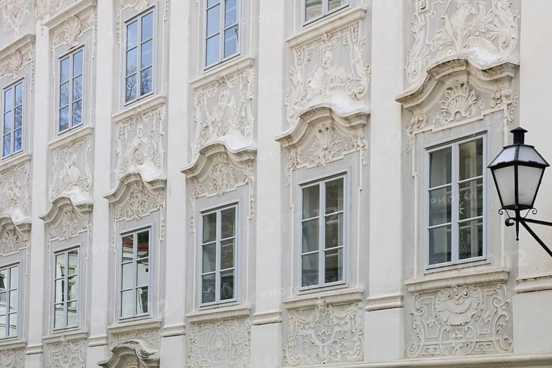 Baroque house facade in Steiner Landstrasse