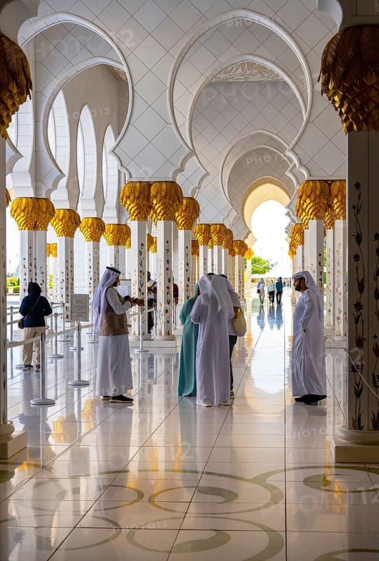 Corridor with marble columns