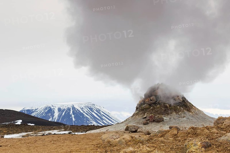 Steaming fumarole at Hverir