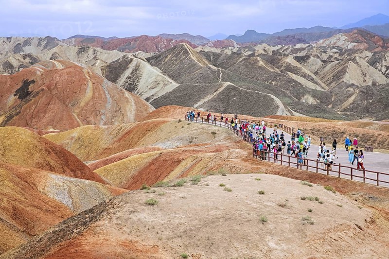 Colourful badlands in the Zhangye National Geopark