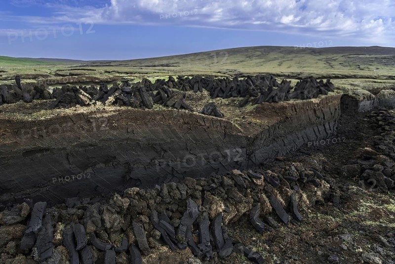 Peat extraction in bog