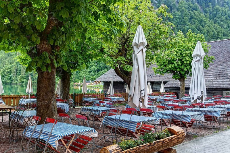 Beer garden deserted