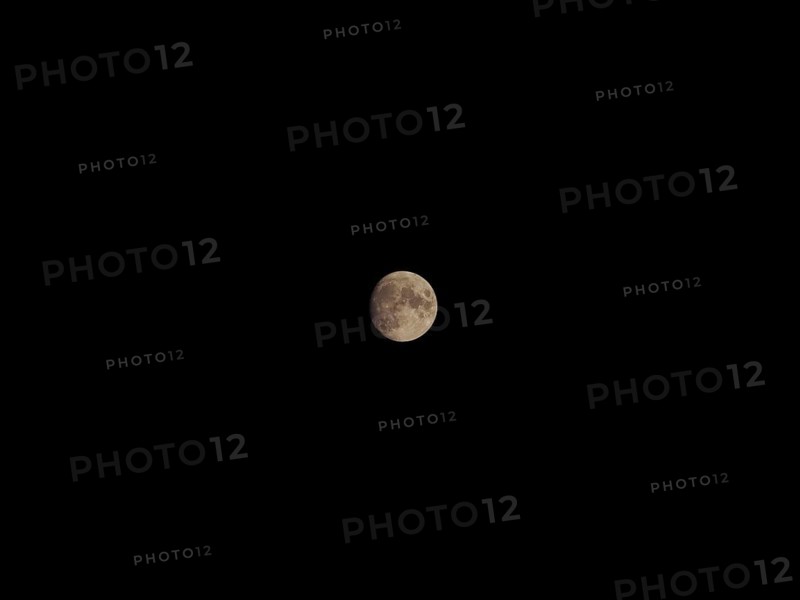 Full moon in black sky