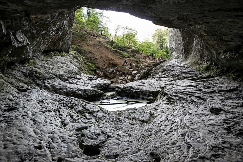 Cave, Grotte Sarrasine, Source du Lison, Source des Lison, Nans-sous-Sainte-Anne, Departement Doubs, Bourgogne-Franche-Comte, Jura, France, Europe