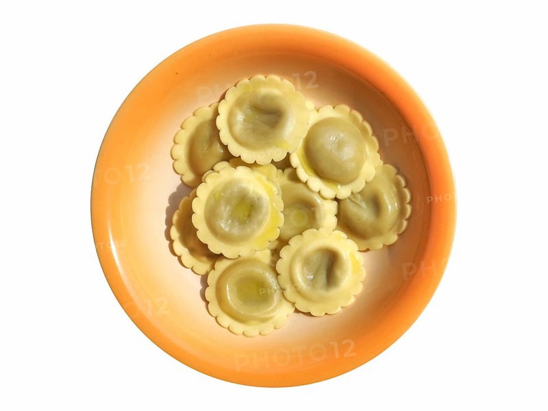 Ravioli agnolotti pasta food isolated over white