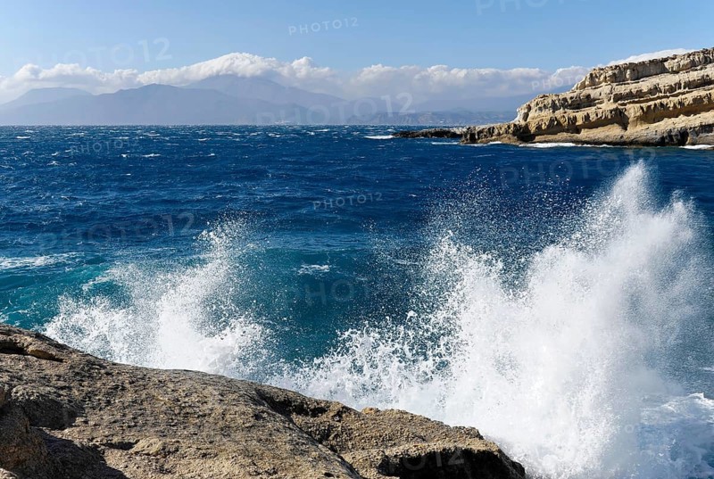 Bay, Matala beach, Matala, Crete, Greece, Europe