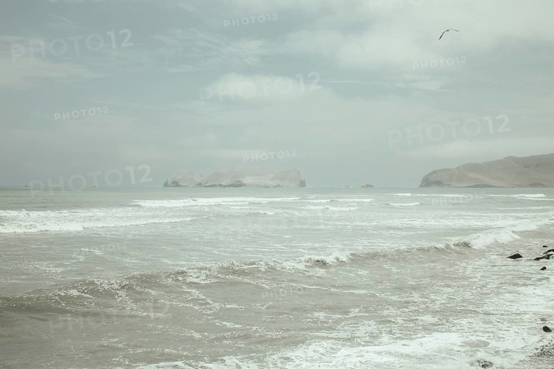 View of the island of San Lorenzo from the beach of La Punta, Callao, Lima