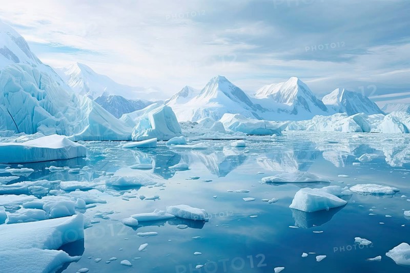 Aerial view of an Antarctic icy landscape, AI Generated, AI generated