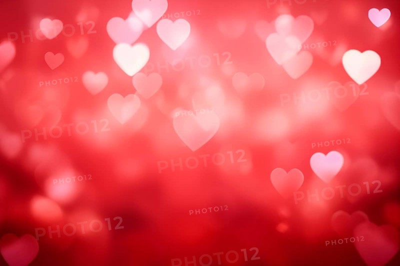 A romantic and dreamy background featuring heart-shaped bokeh lights, perfect for Valentine Day or love-themed designs, AI generated