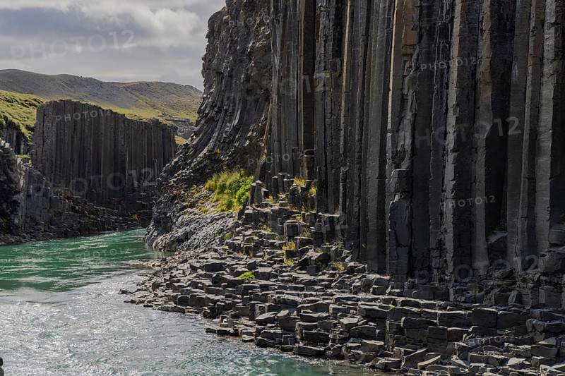 Studlagil Canyon, basalt columns, largest collection of basalt columns in Iceland, Iceland, Europe