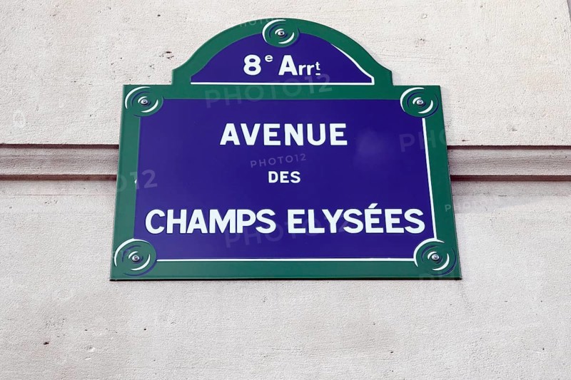 Street sign, AVENUE DES CHAMPS ELYSEES, Paris, France, Europe