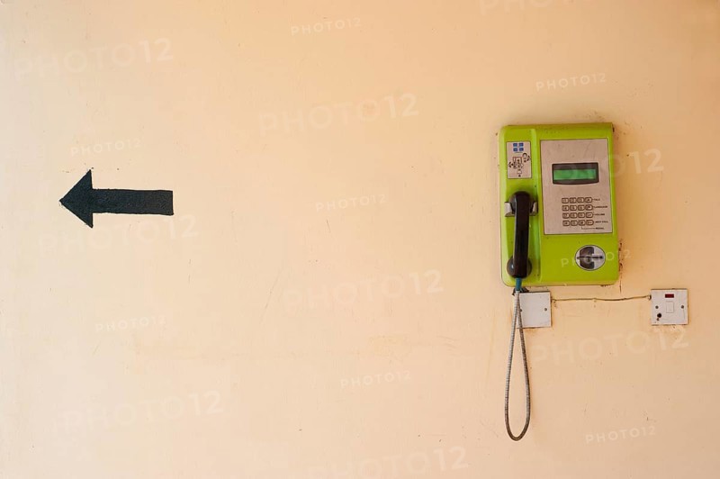 Landline telephone, telephone, communication, connection, telephoning, talking, analogue, connection, handset, telephone receiver, Botswana, Africa